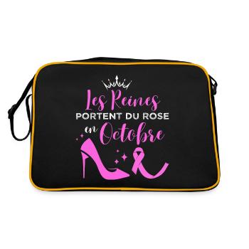 Octobre rose solidarité cancer du sein cadeau - Sac Retro - noir/or - Dos