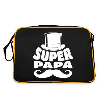 Papa super papa cadeau fête des pères - Sac Retro - noir/or - Dos