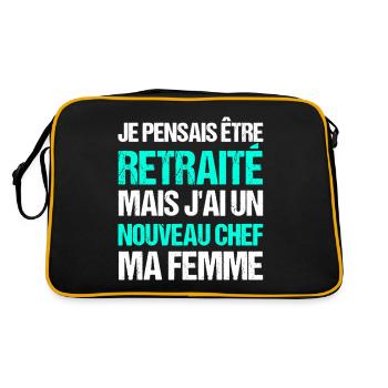 Retraite humour retraité cadeau homme retraité - Sac Retro - noir/or - Dos