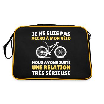 Vélo humour accro à mon vélo cadeau cycliste - Sac Retro - noir/or - Dos