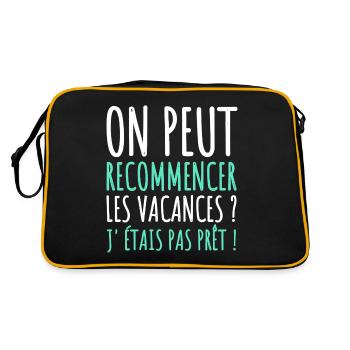 on peut recommencer les vacances humour cadeau - Sac Retro - noir/or - Dos