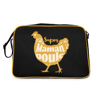 Maman poule humour maman cadeau fête des mères. - Sac Retro - noir/or - Dos