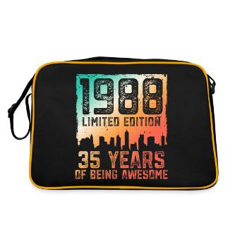 35 birthday 35 years born 1988 - Retro Bag - black/gold - Back