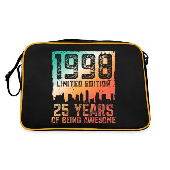 25 birthday 25 years born 1998 - Retro Bag - black/gold - Back