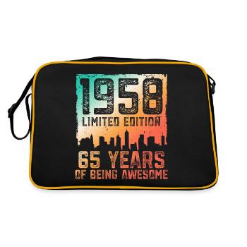 65 birthday 65 years born in 1958 - Retro Bag - black/gold - Back