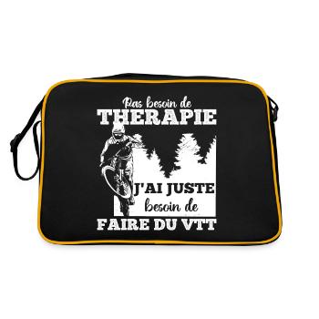 VTT thérapie humour vélo vtt cadeau cyclisme - Sac Retro - noir/or - Dos
