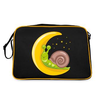 Funny snail resting on the moon - Retro Bag - black/gold - Back