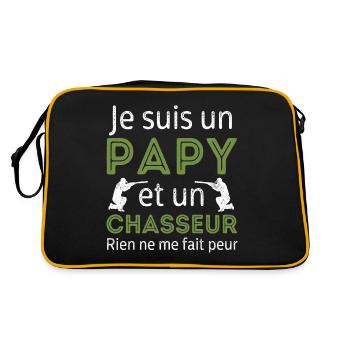 Je suis un papy chasseur cadeau de chasse - Sac Retro - noir/or - Dos