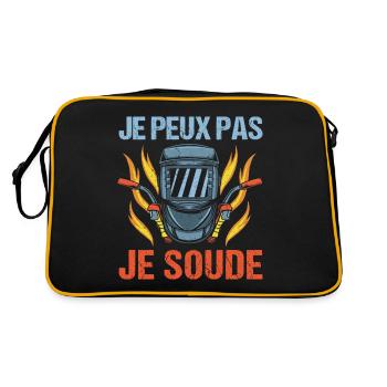 Je peux pas je soude humour soudeur cadeau - Sac Retro - noir/or - Dos