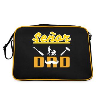 Señor Dad White Mustache - Retro Bag - black/gold - Back