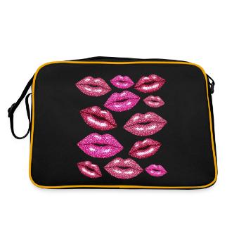 Coquette Lips Kisses Romantic - Retro Bag - black/gold - Back