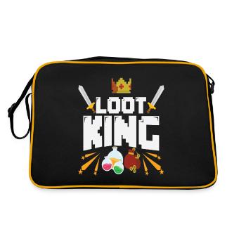 Gamer Gaming Zocker Raid Dungeon PC MMO Geschenk - Retro Tasche - Schwarz/Gold - Hinten