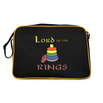 Bébé seigneur anneaux parents mère père enfant cadeau - Sac Retro - noir/or - Dos