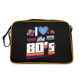 I Love 80s 80s Themed Party Outfit Gift - Sac Retro - noir/or - Dos