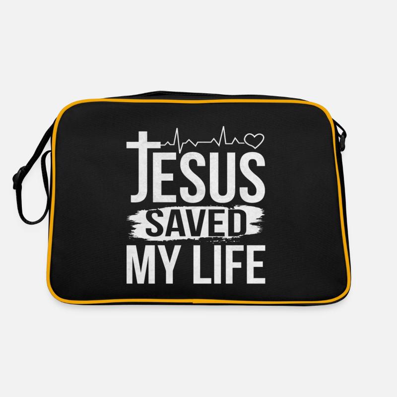 Jesus Christ Proverbs Life Saved Gift - Retro Bag - black/gold