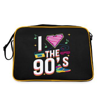 I Love 90s 90s Motto Party Outfit Gift - Sac Retro - noir/or - Dos