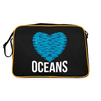 Sauvez le cadeau écologique de la mer, de la terre, de la mer - Sac Retro - noir/or - Dos