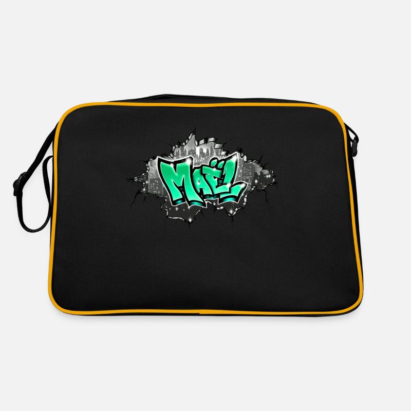 Mael Graffiti Name - Sac Retro - noir/or