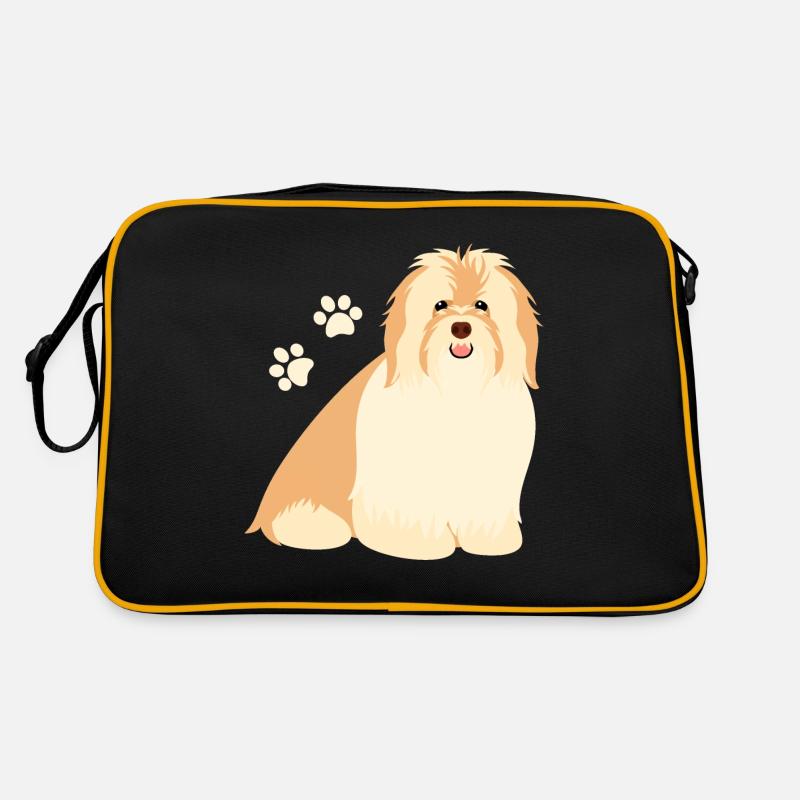 Glücklicher Havaneser Hund Retro Tasche