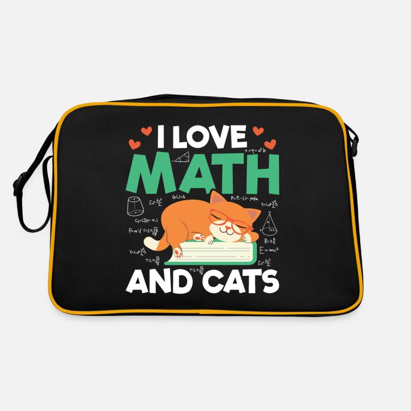 I Love Math And Cats Mathematics Cat Lover Formula Retro Tasche