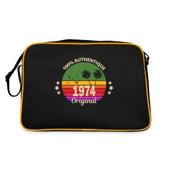 100 authentique Original 1974 - Sac Retro - noir/or - Dos