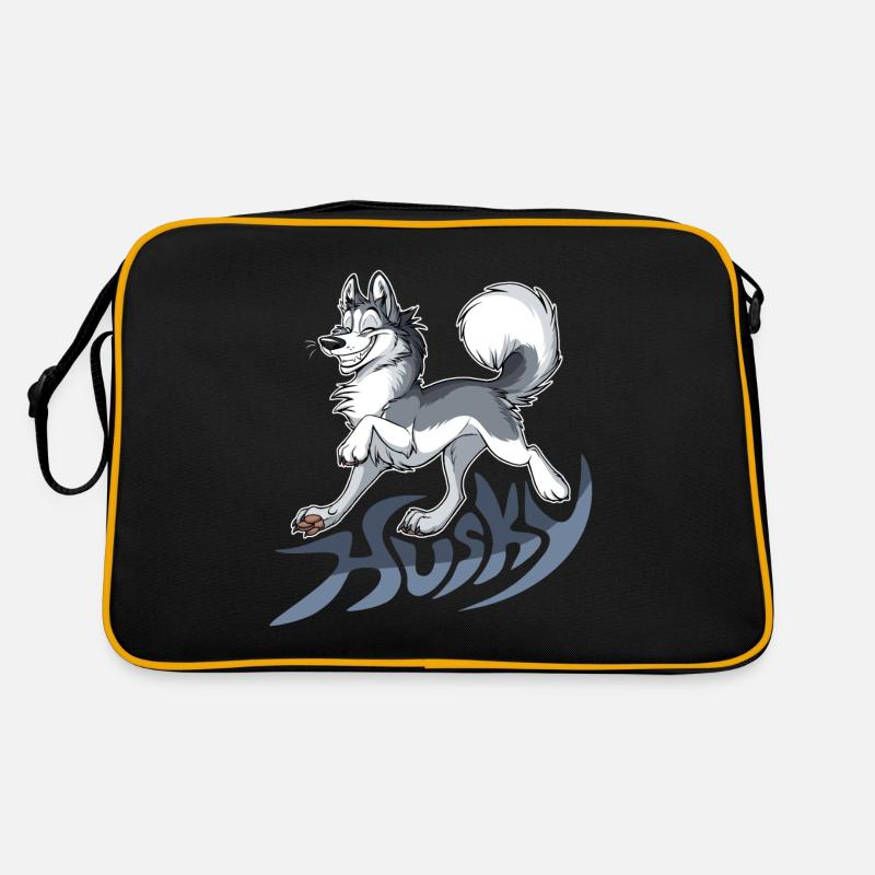 Musky Husky - Retro Tasche - Schwarz/Gold