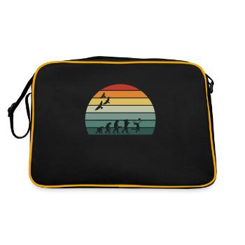 Retro Vintage Sunset Evolution VOLLEYBALL - Retro Tasche - Schwarz/Gold - Hinten