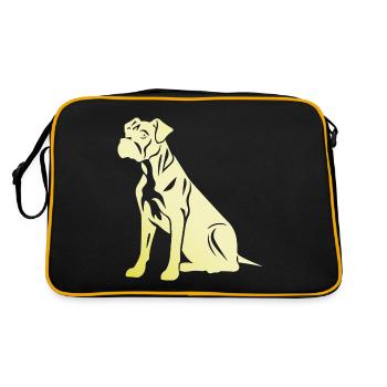 Silhouette de chien boxer - Sac Retro - noir/or - Dos