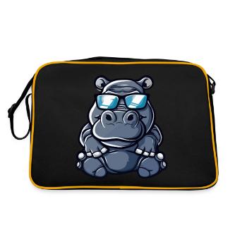 Nilpferd Cool Comic - Retro Tasche - Schwarz/Gold - Hinten