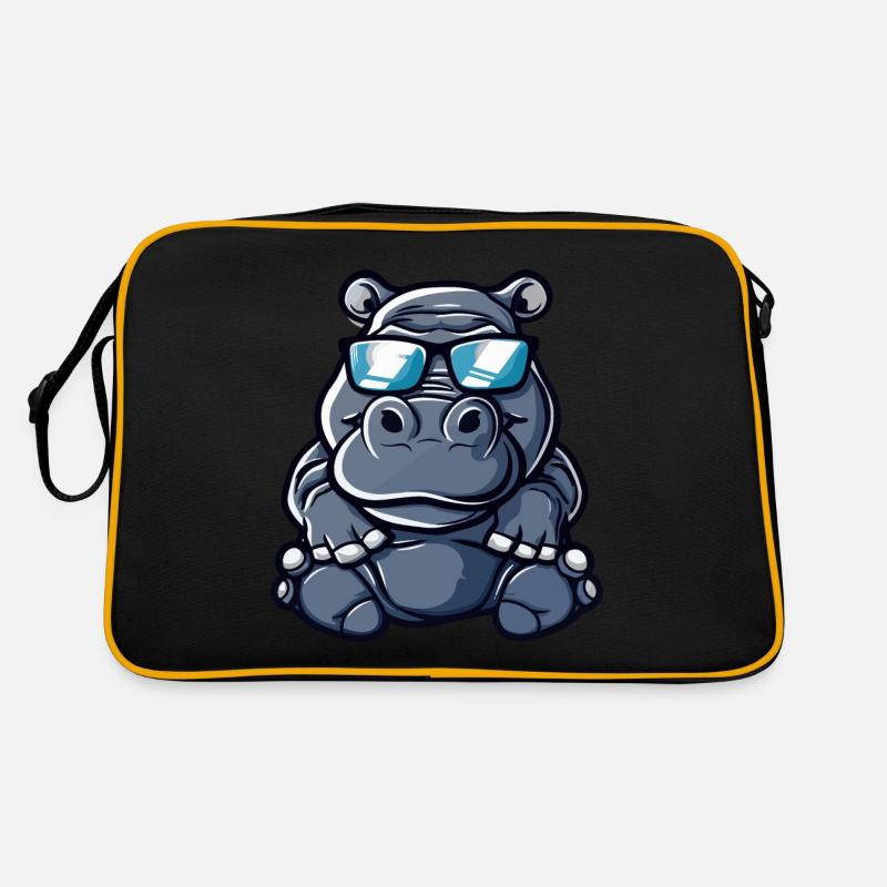 Nilpferd Cool Comic Retro Tasche