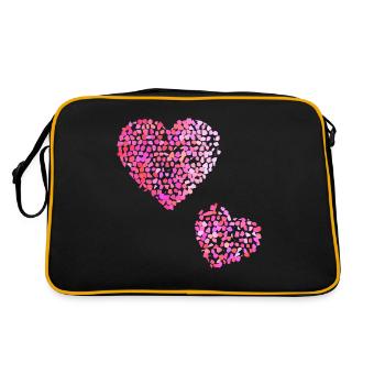 Deux coeurs roses - Sac Retro - noir/or - Dos