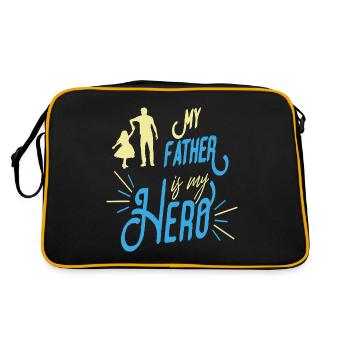 Mon père est mon père cadeau héros papa fête des pères - Sac Retro - noir/or - Dos