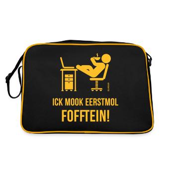 Ick Mook Eerstmol Fofftein! (Low German / Platt) - Retro Bag - black/gold - Back