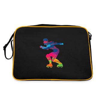 Patins en ligne patinage roller roller - Sac Retro - noir/or - Dos