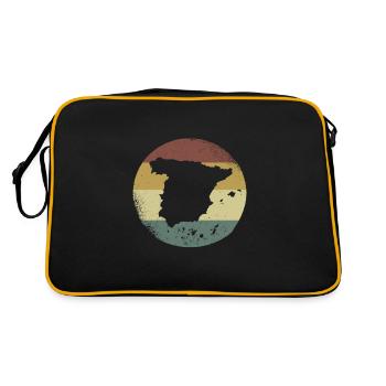 Spanien Spanisch Geschenkidee Spanier - Retro Tasche - Schwarz/Gold - Hinten
