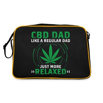 CBD Papa | CBD Blüten Legales Cannabis Geschenke - Retro Tasche - Schwarz/Gold - Hinten