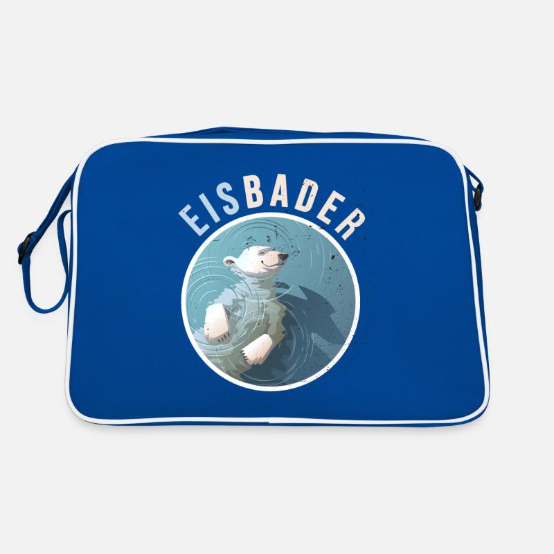winterbader eisbär eisbader cool cold water arktis Retro Tasche