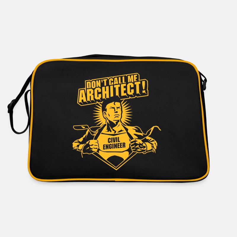 Bauingenieur Design Civil Engineer Super Hero - Retro Tasche - Schwarz/Gold