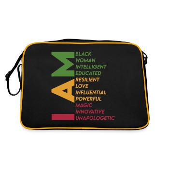 Je suis une femme de couleur, intelligente, instruite - Sac Retro - noir/or - Dos