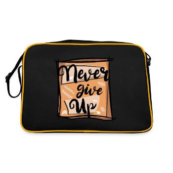 Never give up - N’abandonne jamais - Sac Retro - noir/or - Dos