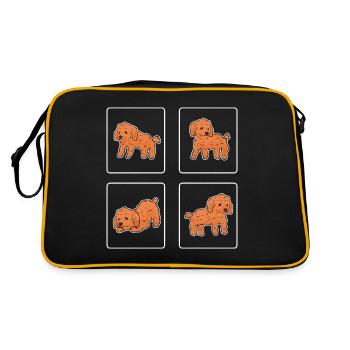 Poodle Dog Dwarf Poodle Toy Poodle Small Poodle Puppy Puppy - Retro Bag - black/gold - Back