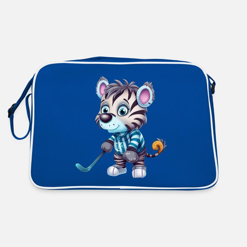 Eishockey Zebra: Kawaii auf dem Eis Retro Bag