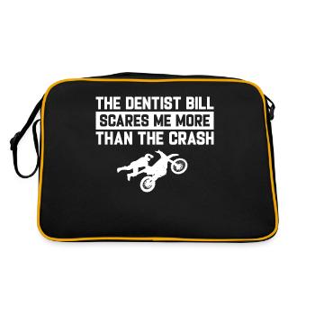 Motocross Funny Saying Dentist Bill Dirtbike - Retro Tasche - Schwarz/Gold - Hinten