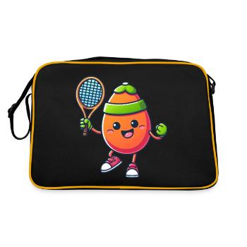 Oeuf de Pâques comique mignon avec raquette de tennis - Sac Retro - noir/or - Dos