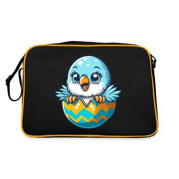 Dessin animé coloré d’œuf de Pâques d’éclosion de perruche - Sac Retro - noir/or - Dos