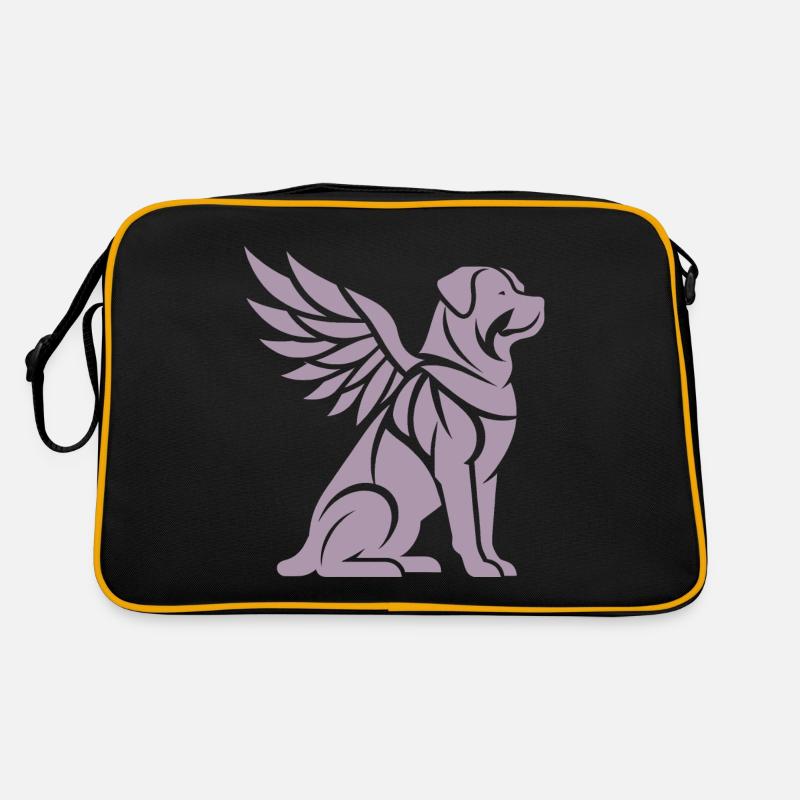 Chien Rottweiler Ailes d’ange Silhouette Sac Retro