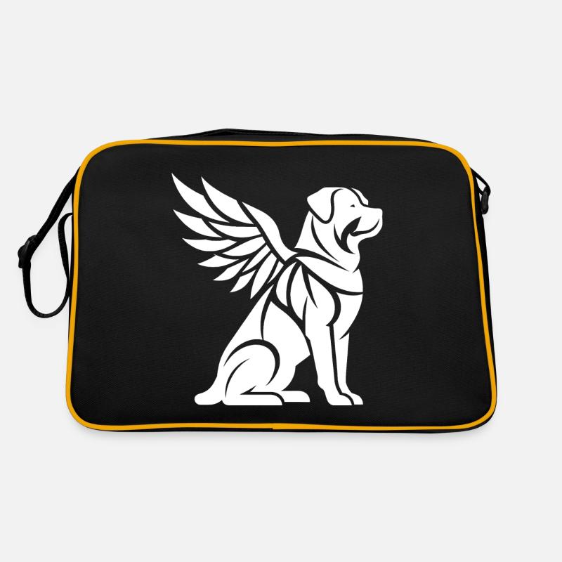 Chien Rottweiler Ailes d’ange Silhouette Sac Retro
