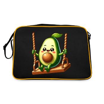 Avocado on the swing - Retro Bag - black/gold - Back