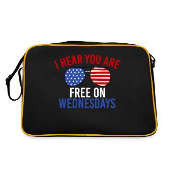 US Flag Vintage Biden Free on Wednesdays - Retro Bag - black/gold - Back