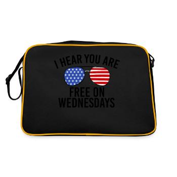 US Flag Vintage Biden Free on Wednesdays - Retro Bag - black/gold - Back
